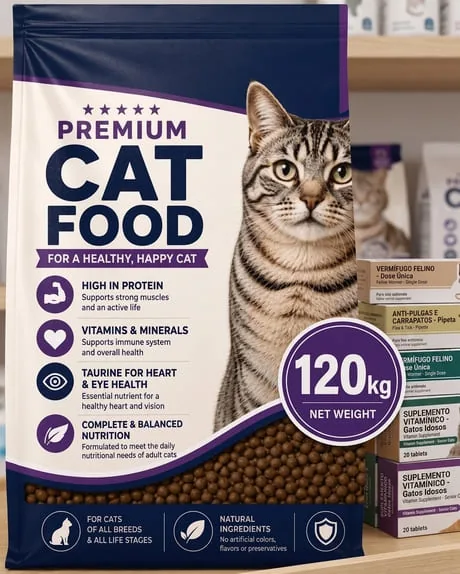 120 KG OF CAT FOOD + MEDICATION